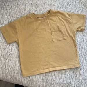 Zara 9-12m gold t shirt w pocket